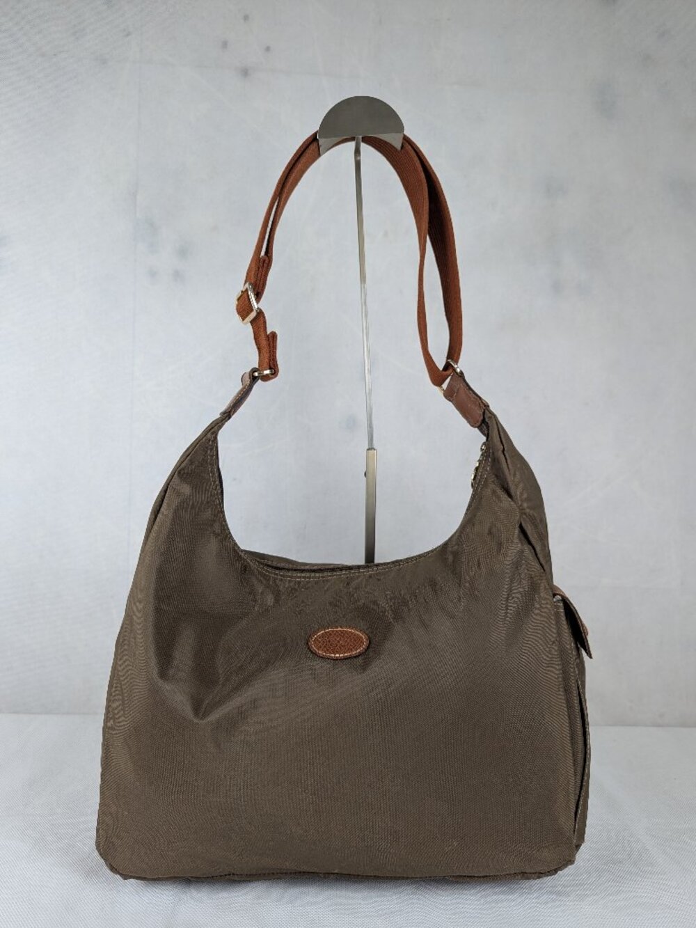 Longchamp le Pliage Crossbody Shoulder Hobo Bag Green - Pre-Loved - Authentic